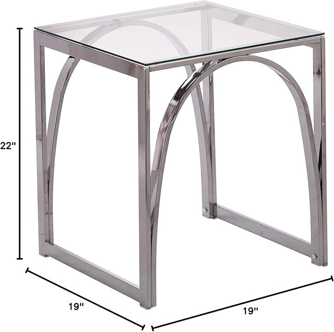 SEI Furniture Stevenly End Table, Chrome