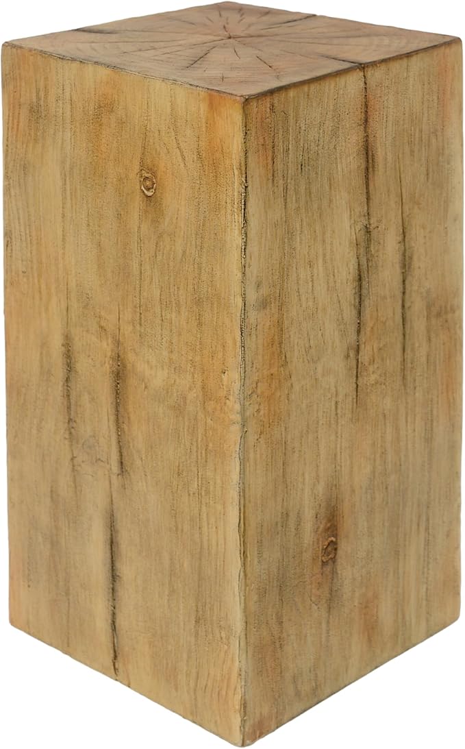 Christopher Knight Home Bard 27.75" Square Living Room Side Table, Wood-Like Distressed Finish End Table, Decorative Accent Table for Indoor Outdoor Usage, Space Saving Furniture, Natural