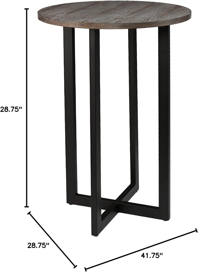 SEI Furniture Danby 42" Bar Bistro Table, Burnt Oak, Black