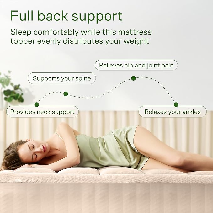 Ultra Soft King Size Mattress Topper - Viscose Made from Bamboo Pillow Top Mattress Pad for Back Pain Relief - Naturally Cooling for Hot Sleepers, Beige
