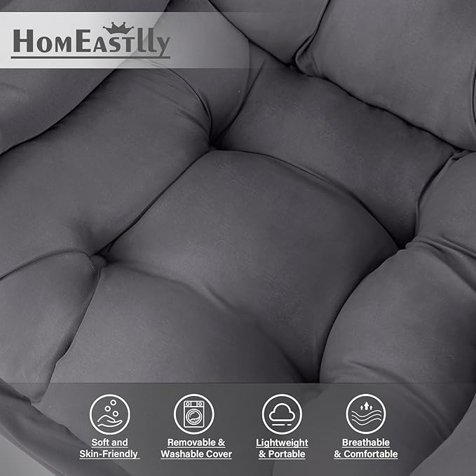 Lazy Chair with Pillow for Living Room, Modern Lounge Accent Chair with Armrests, Leisure Sofa Chair Set, Reading Chair for, Bedroom, Dorm Room, Office, Dark Grey
