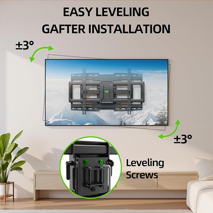 USX MOUNT UL Listed Heavy Duty TV Wall Mount for 32-90" TVs up to 150lbs with 8" Sliding Design, Ultra-Large TV Mount Bracket for up to 24" Studs with Swivel, Tilt & Leveling, Max VESA 600x400mm