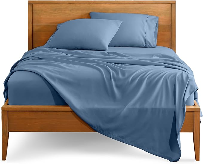 Bare Home King Sheet Set - Luxury 1800 Ultra-Soft Microfiber King Bed Sheets - Double Brushed - Deep Pockets - Easy Fit - 4 Piece Set - Bedding Sheets & Pillowcases (King, Coronet Blue)