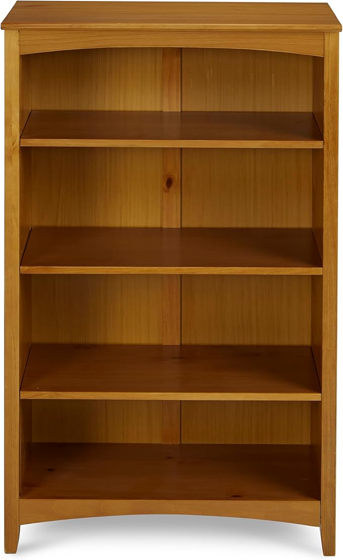 Shaker Style 4 Shelf Bookcase / Solid Wood / 48" High / Adjustable Shelving / Closed Back / Display Bookshelf for Living Room, Bedroom, Home and Office, Cherry
