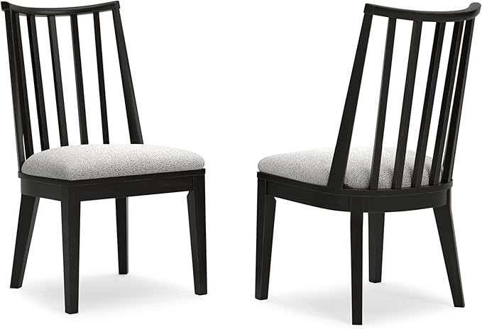 Signature Design by Ashley Galliden Urban Upholstered Armless Dining Chair, Set of 2, Black & Light Gray