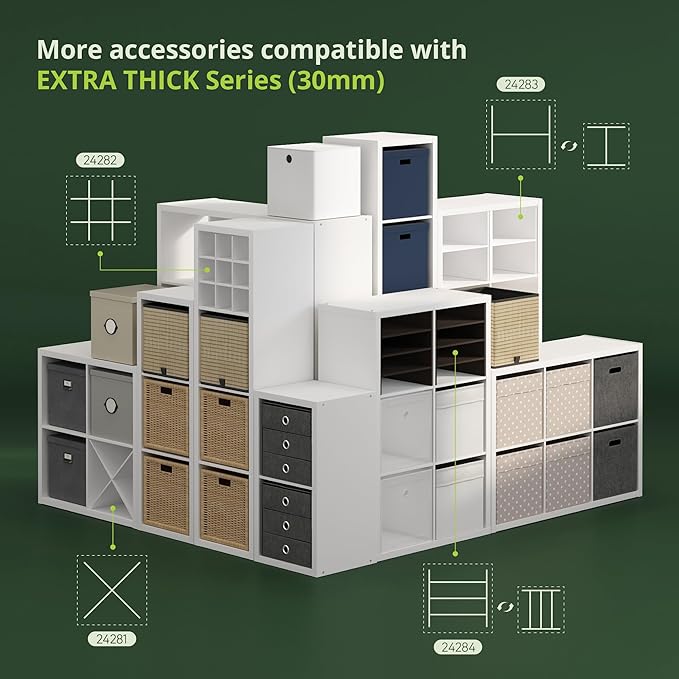 Furinno Cubicle Open Back Decorative Verticle Cube Storage Organizer, 5-Cube, Black Dark Oak