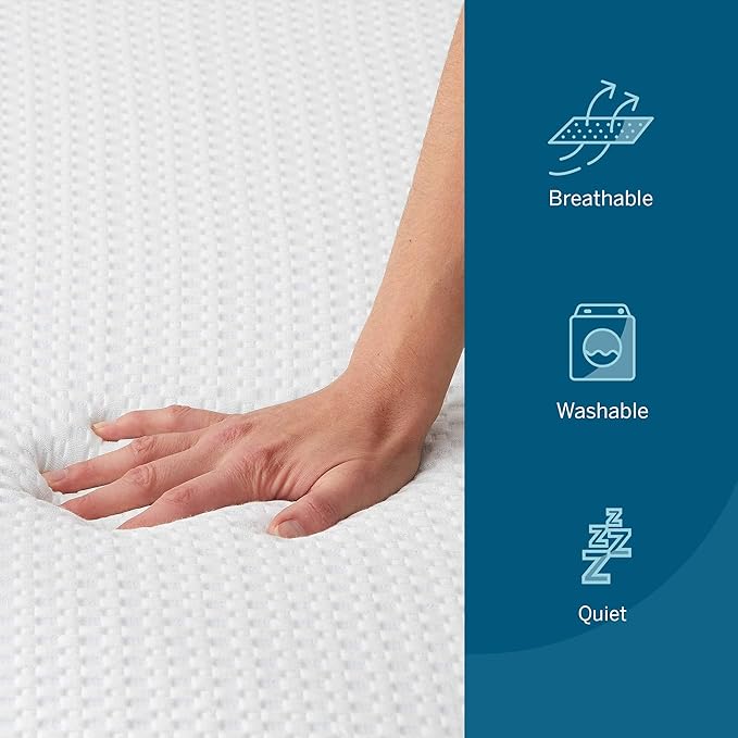 LUCID 3 Inch Lavender Infused Memory Foam Mattress Topper and LUCID Zippered Enclosure Mattress Topper Cover, California King