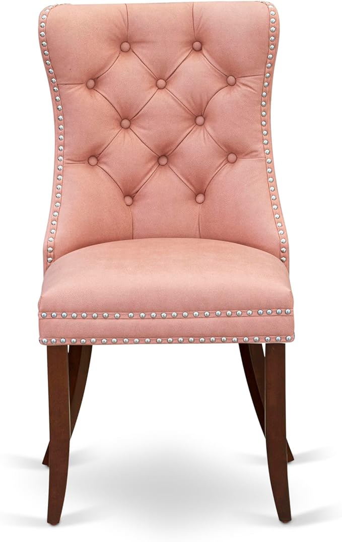 East West Furniture DODA5-MAH-23 5 Piece Dining Room Set Consists of a Rectangle Wooden Table with Butterfly Leaf and 4 Polyester Fabric Upholstered Chairs, 42x78 Inch, Mahogany