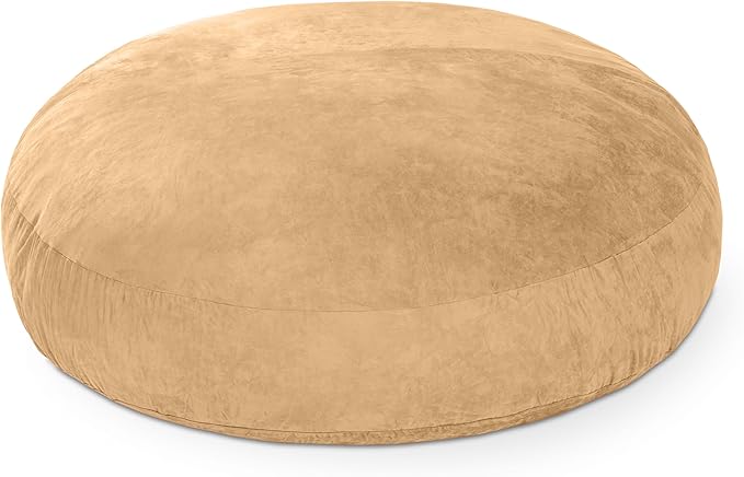 Jaxx 6 Foot Cocoon - 2-in-1 Convertible Bean Bag Bed & Large Bean Bag Chair for Adults, Camel