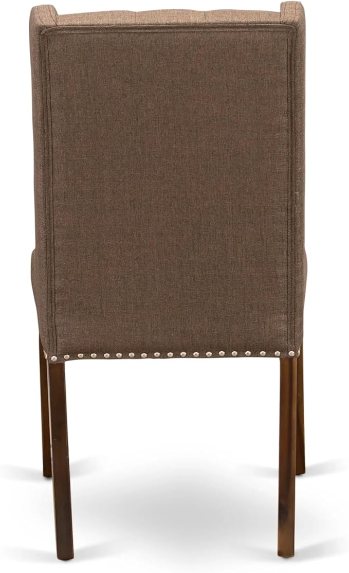 X02FO-208-18 - 5 Pieces Dining Room Set contains an Extendable Rectangle Kitchen Table, 2 Dining Chairs and 2 Modern Benches, 39x120 Inch, Antique Walnut