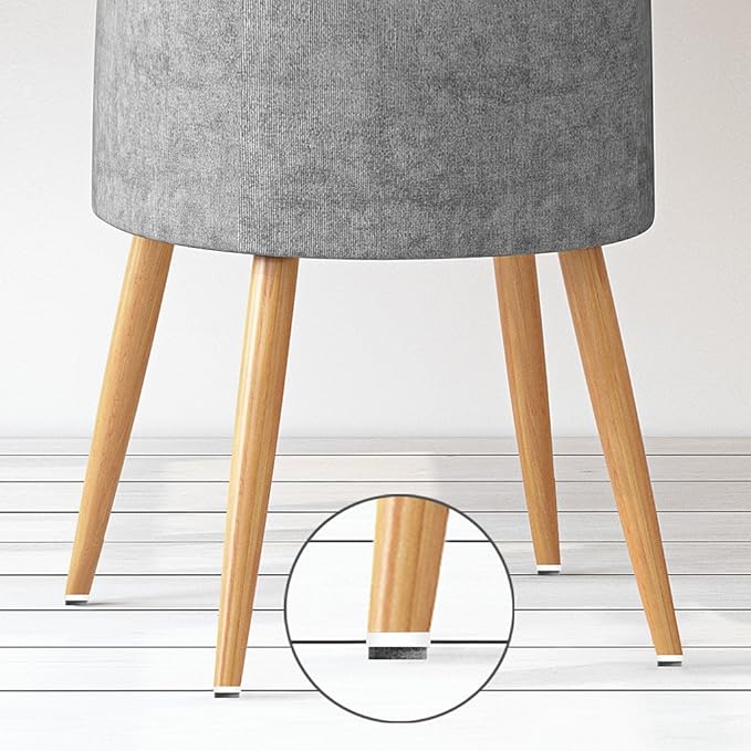 ALIMITOPIA 40pcs Screw-on Furniture Felt Pad Chair Glide Slider Hardwood Floor Protector for Wooden Leg Feet of Chair Table Furniture(Φ24mm or 0.95";White)
