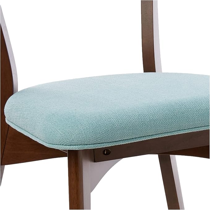 Christopher Knight Home Abrielle Mid-Century Modern Fabric Dining Chairs with Natural Walnut Finished Rubberwood Frame, 2-Pcs Set, Mint / Natural Walnut