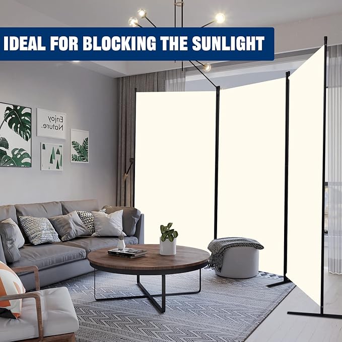 Room Divider 6FT Portable Room Dividers and Folding Privacy Screens, 102'' W Fabric Divider for Room Separation, 3 Panel Partition Room Dividers Freestanding Wall Divider Screen for Dorm Studio Office