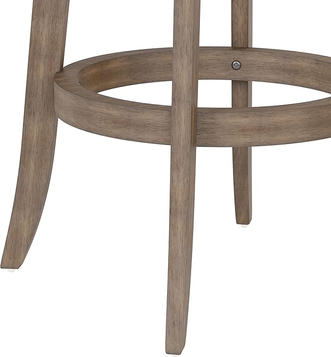 Hillsdale 29.5" Savana Wood Swival Bar Height Stool, Brown Gray