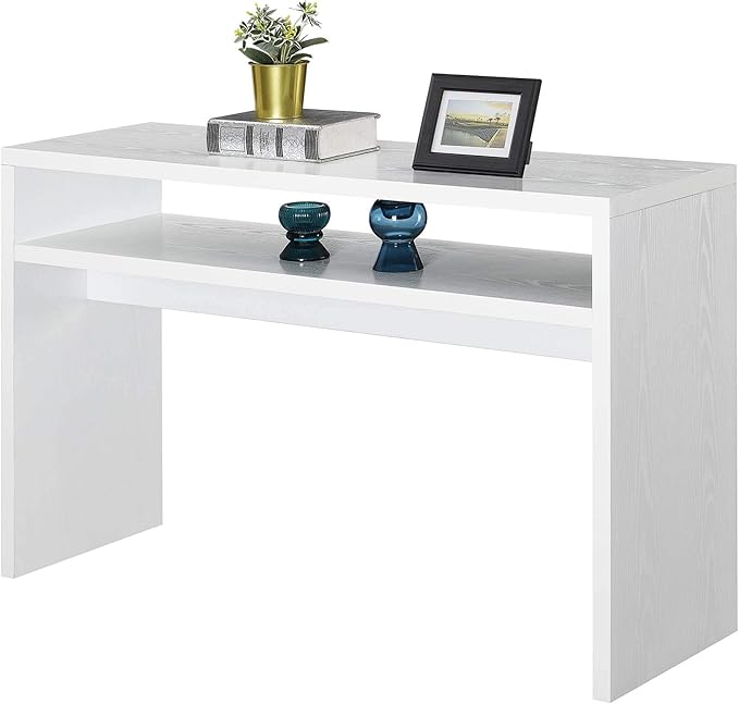 Convenience Concepts Northfield Deluxe Console Hall Table 48" - Modern, Minimalist Narrow Sofa Display Accent With Storage Shelf for Contemporary Living Room, Entryway, or Hallway, White