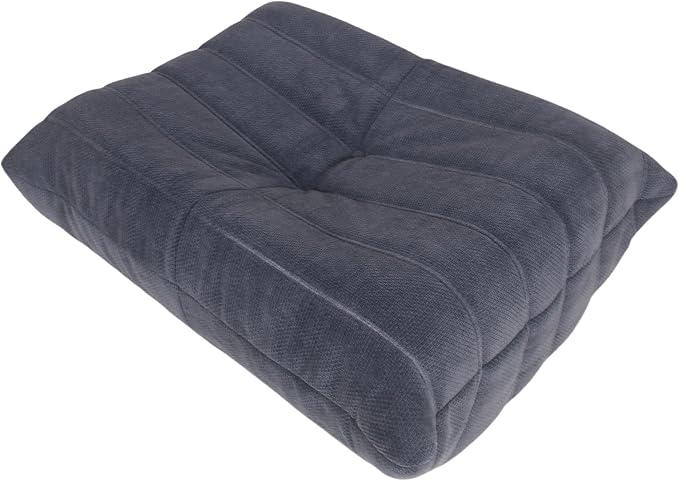 Bean Bag Chair - Memory Foam Bean Bag Chair for Adults, Comfy High-Resilience Single Sofa, Small Space Floor Chair, Chaise Lounge for Living Room, Bedroom (Dark Blue, Wrinkles+Ottoman)