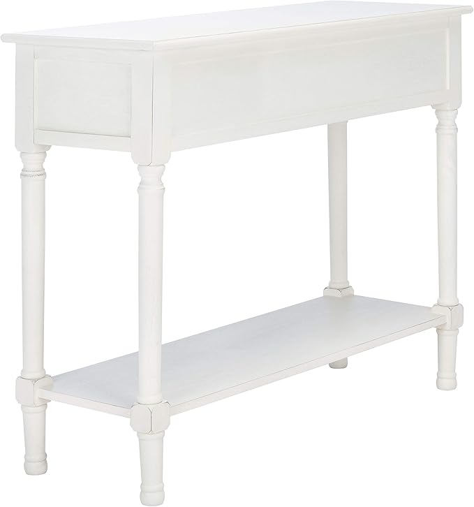 Safavieh Home Collection Tate Distressed White 2-Drawer Bottom Shelf Console Table