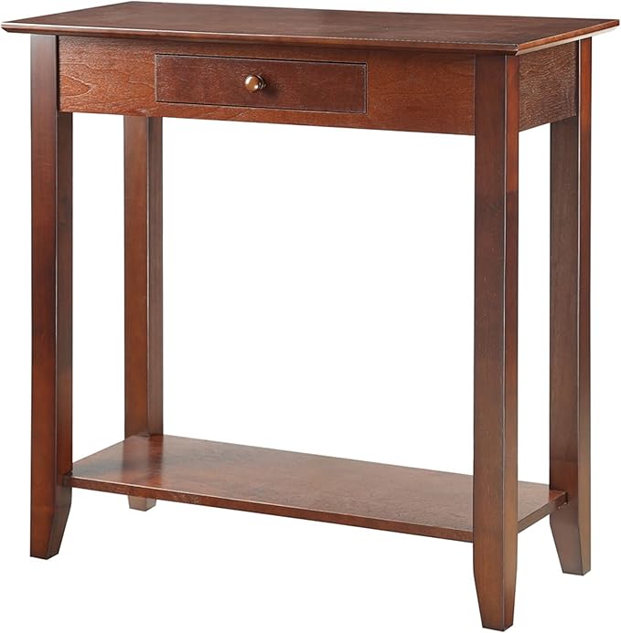 Convenience Concepts American Heritage 1 Drawer Hall Table with Shelf, Espresso