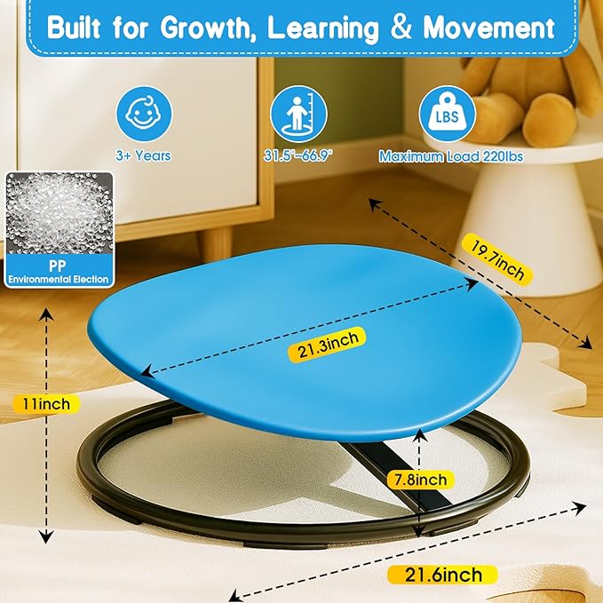 Spinning Chair for Autistic Kids, Sensory Chair for Kids Swivel Chair Training Body Coordination, Sit and Spin Toys for Toddlers with Autism & ADHD Autism Sensory Products Toys