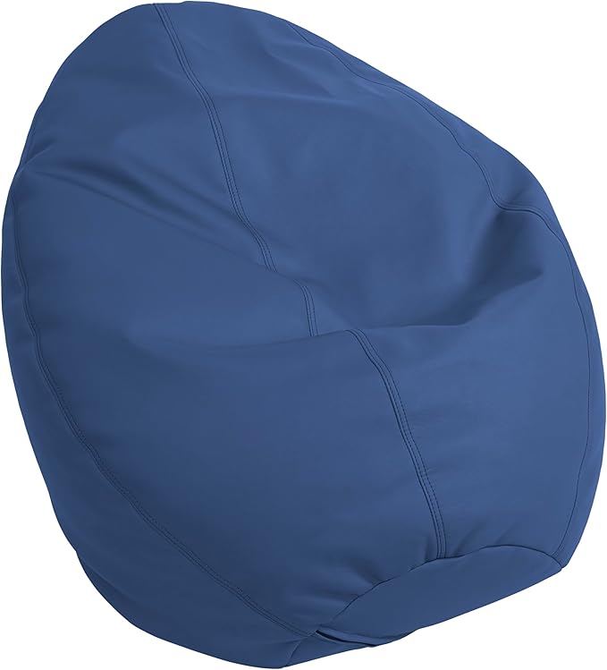 FDP SoftScape Dew Drop Bean Bag Chair with Supportive High-Back Design, For Kids, Teens and Adults, Alternative Seating for Dorms, Schools, Libraries, Daycares or Home- Navy