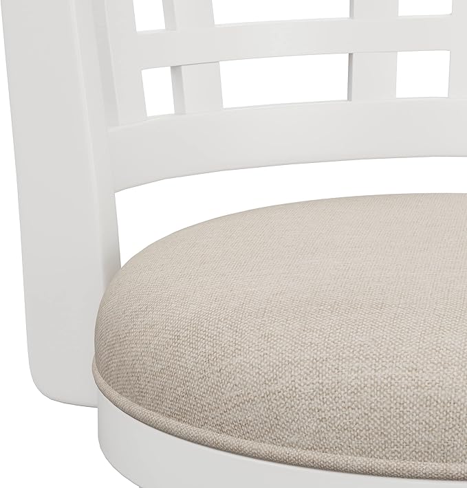 Hillsdale Fairfox Swivel Stool with Rectangular Lattice Back, Counter Height, White