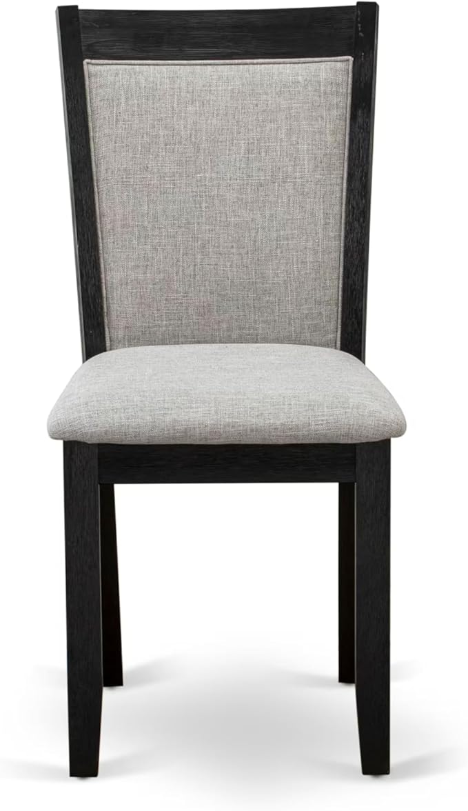 East West Furniture V627MZ606-5 5 Piece Dining Table Set for 4 Includes a Rectangle Kitchen Table with V-Legs and 4 Shitake Linen Fabric Upholstered Chairs, 40x72 Inch, Multi-Color