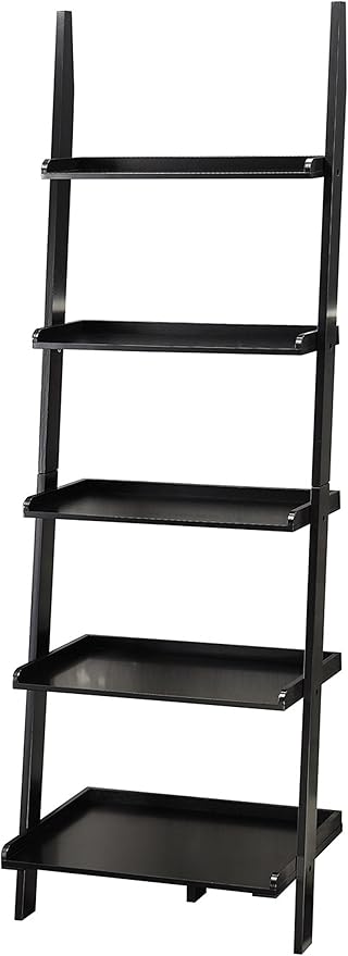 Convenience Concepts American Heritage 5 shelves Bookshelf Ladder, Black