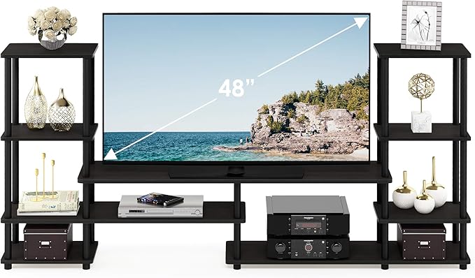 FURINNO Turn-N-Tube Grand Entertainment Center, Espresso/Black