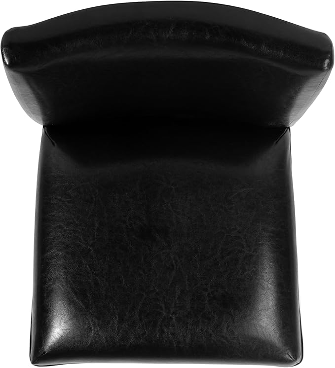 Homepop Home Decor | Classic Counter Height Bar Stools | Faux Leather 24 Inch Bar Stools | Decorative Home Furniture (Black)Single Pack