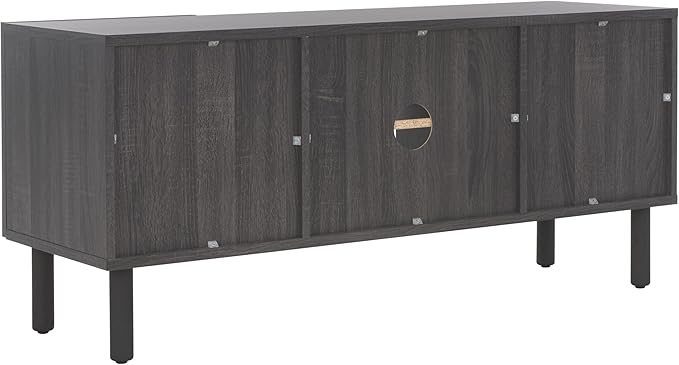 SAFAVIEH Home Collection Ophelia Distressed Black 2-Door 2-Shelf Entertainment Media Stand (Fits up to a 50" Flatscreen TV)