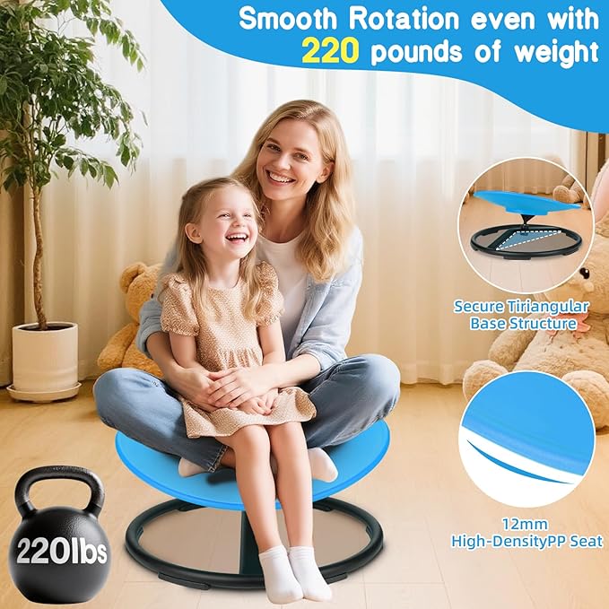 Spinning Chair for Autistic Kids, Sensory Chair for Kids Swivel Chair Training Body Coordination, Sit and Spin Toys for Toddlers with Autism & ADHD Autism Sensory Products Toys