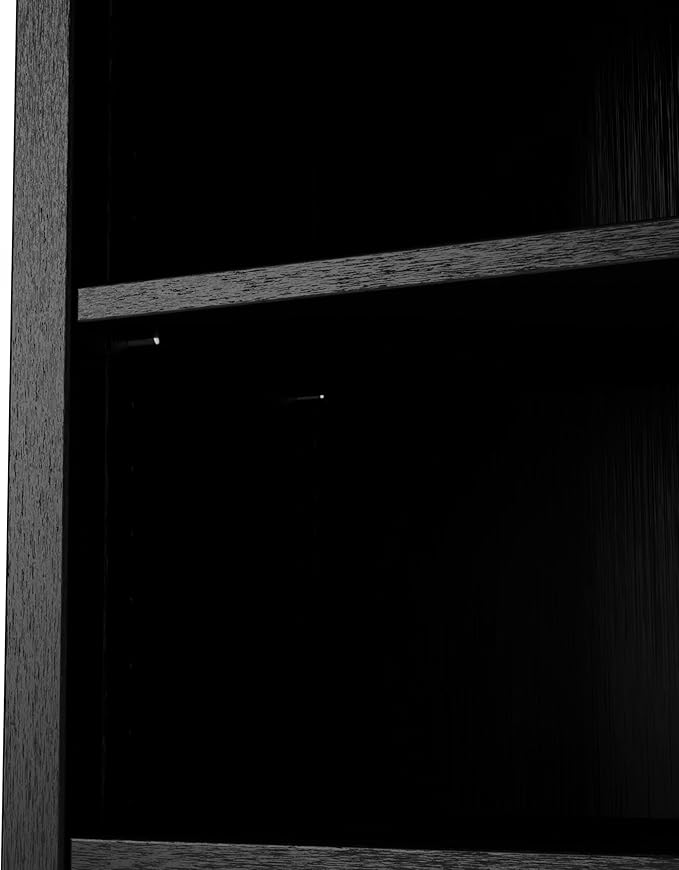 Camaflexi Shaker Style 3 Shelf Bookcase/Solid Wood / 36" High/Adjustable Shelving/Closed Back/Display Bookshelf for Living Room, Bedroom, Home and Office, Black