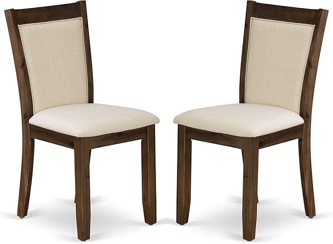 East West Furniture X797MZN32-7 7 Piece Dining Room Furniture Set Consist of a Rectangle Dining Table with X-Legs and 6 Light Beige Linen Fabric Parsons Chairs, 40x72 Inch, Multi-Color