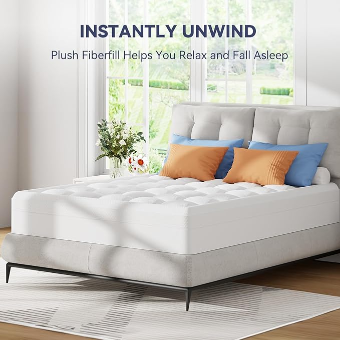 ELEMUSE King Size Dual Layer 3 Inch Memory Foam Mattress Topper for Pressure Relief, Breathable Pillow Top Mattress Pad with Deep Pocket, Enhanced Support, Non-Slip Design & Removable & Washable
