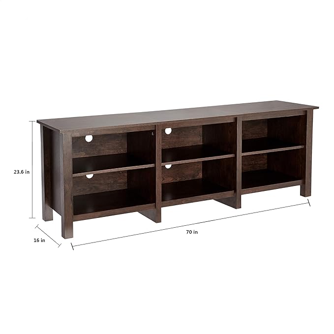 ROCKPOINT 70inch TV Stand Storage Media Console Entertainment Center,Espresso