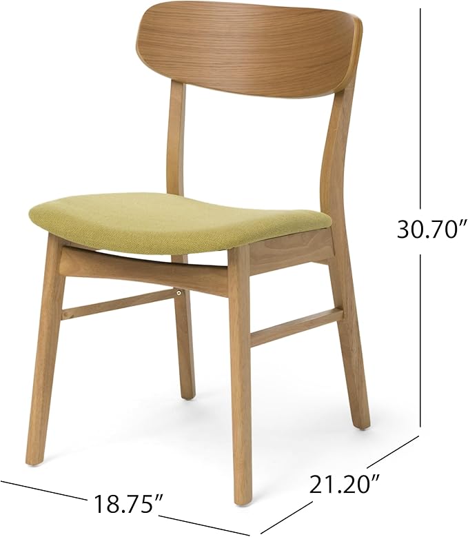 Christopher Knight Home Anthony Mid-Century Modern 7 Piece Dining Set, Green Tea and Natural Oak