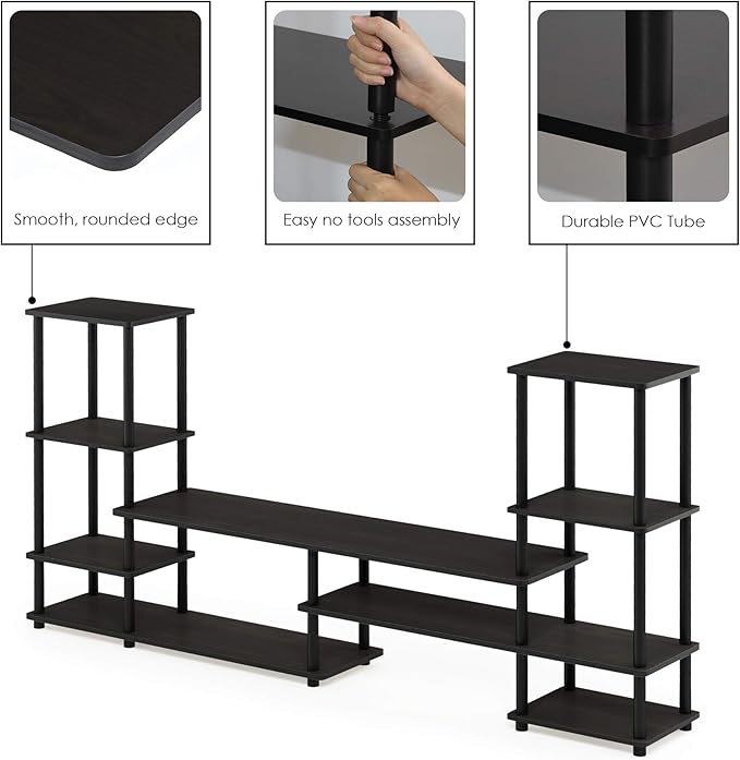 FURINNO Turn-N-Tube Grand Entertainment Center, Espresso/Black