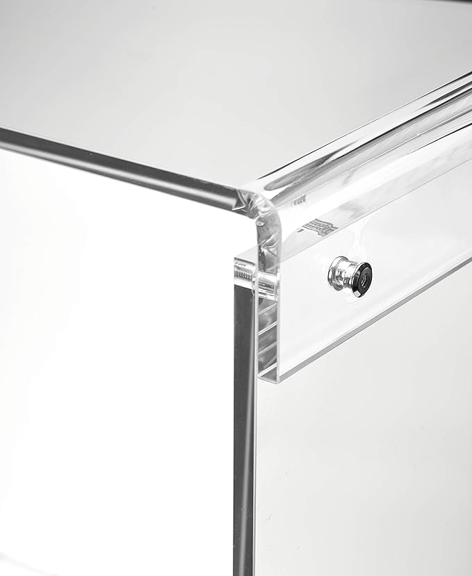 Clear Acrylic End Table，2-Tier，Nightstand for Living Room and Bedroom,Easy Assembly,18x12 inch，22 inch high