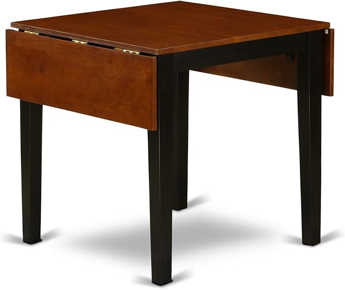 East West Furniture NDAN5-BCH-W 5 Piece Kitchen Table Set for 4 Includes a Rectangle Dining Room Table with Dropleaf and 4 Dining Chairs, 30x48 Inch, Black & Cherry
