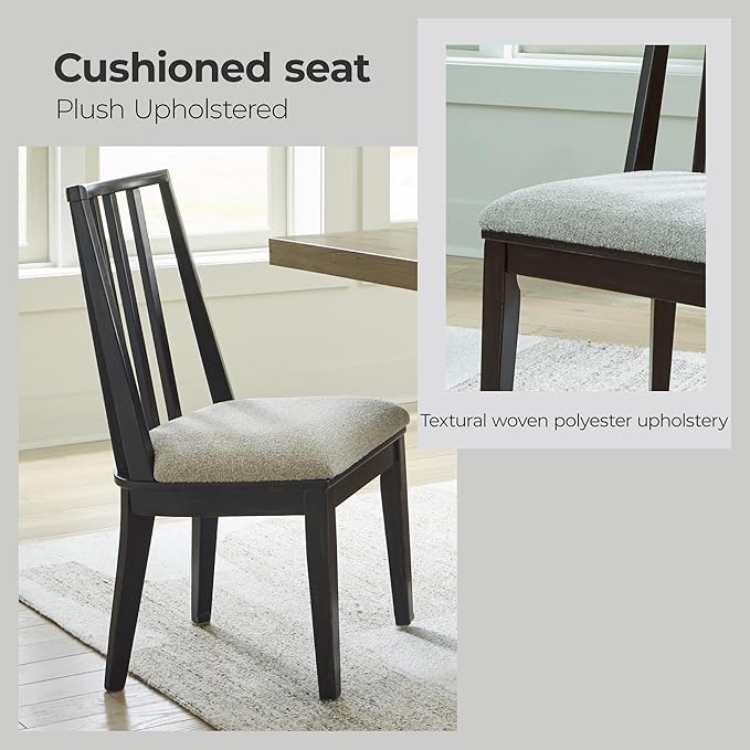 Signature Design by Ashley Galliden Urban Upholstered Armless Dining Chair, Set of 2, Black & Light Gray