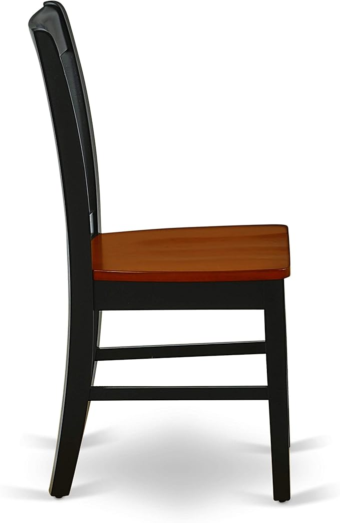 East West Furniture QUNO7-BCH-W 7 Piece Dining Room Table Set Consist of a Rectangle Kitchen Table with Butterfly Leaf and 6 Dining Chairs, 40x78 Inch, Black & Cherry