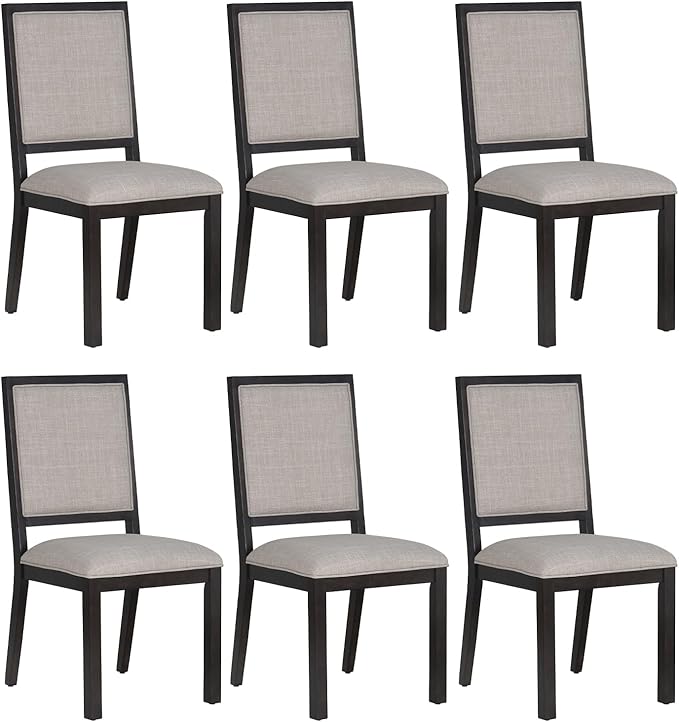 COLAMY Rectangular Dining Table Set for 6, Wood Dining Table for 6 with Chairs, 60 Inch Dining Table and Chairs for Kitchen, Dining Room, Brown