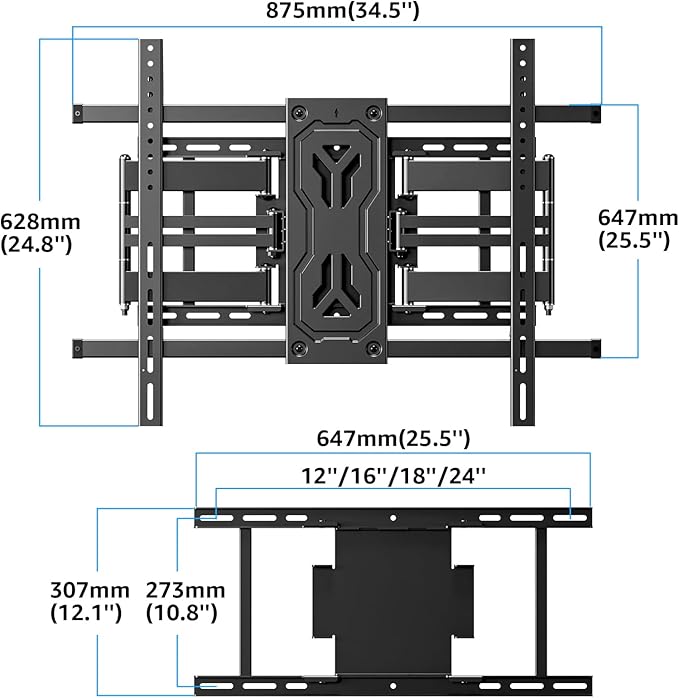 MOUNTUP Heavy Duty Full Motion TV Wall Mount for 50-110 inch Large TVs, Holds 250 lbs, 1.65" Slim TV Bracket with Extension, Swivel & Tilt, Preassembled, Max VESA 800x600mm, Fits 12-24" Studs, MU0096