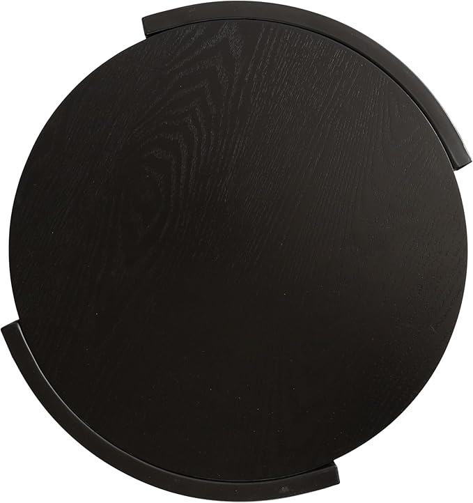 Kate and Laurel Urso Modern Tiered Round Side Table, 16 x 15 x 25, Black, Transitional Two-Tier Circle Living Room Table with Storage and Metal Mesh Construction