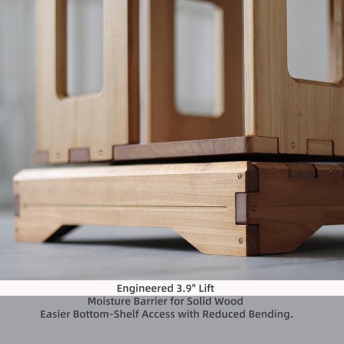 Wooden Rotating Bookshelf, Larger Solid Wood Revolving Bookcase,360°Spinning Book Shelf Tower,Floor Standing Storage Rack,Corner Organizer for Small Space,Study,Office,17"x17"x69.75"(5-Tier)