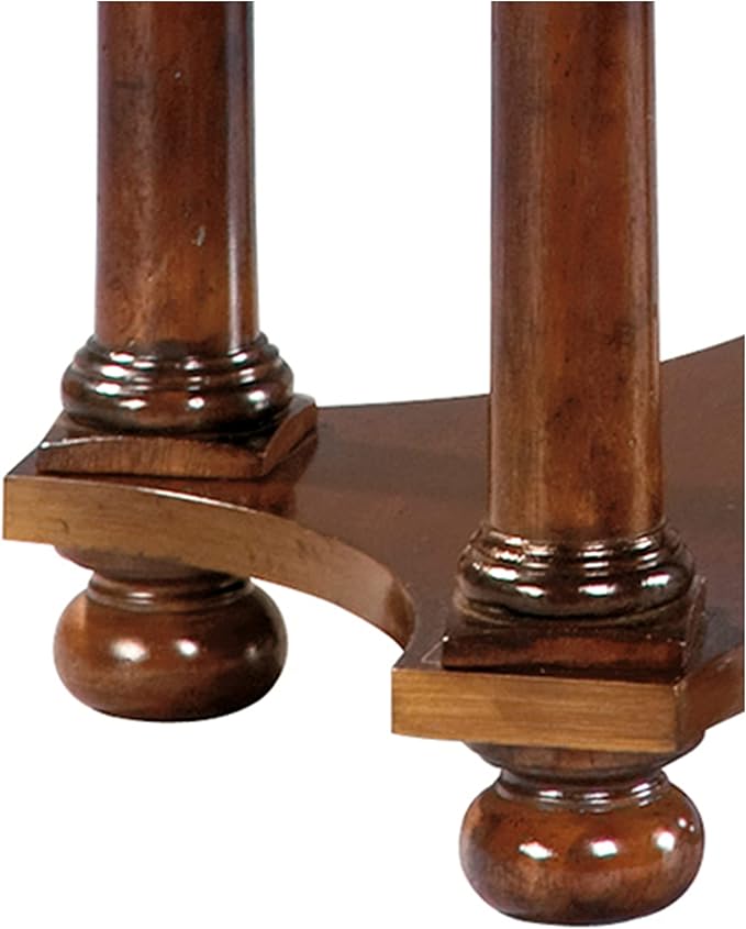 Hekman Furniture Bald Head Island Round Side Table – Macadamia Finish, Single Shelf, Sunburst Veneer Top with Raised Edge, Rustic American Cherry Veneers & Select Solids, Mid Century Home Furniture