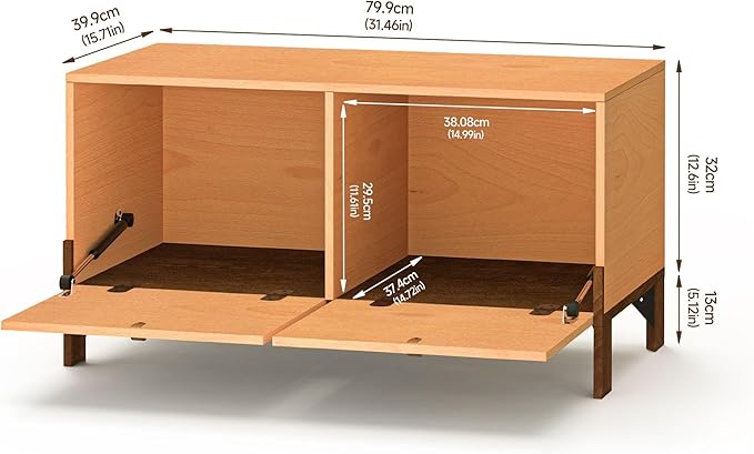 Sebastack Coffee Table, Expandable Entertainment Center and Media Console with Storage and Drawer,Wooden Furniture for Living Room, Bedroom，31 inch Width Basswood Color (1 pcs)