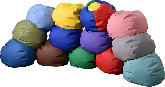Children's Factory 35" Kids Bean Bag Chairs, Flexible Seating Classroom Furniture, Beanbag Ideal for Boy/Girl Toddler Daycare or Playroom, Rainbow