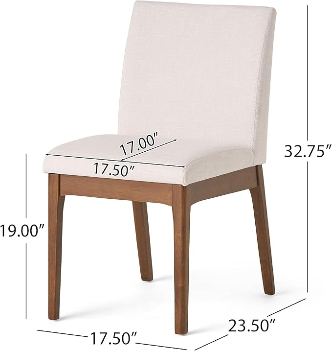 Ball & Cast 5-Piece Dining Table Set for 4,Kitchen Table Set W/ 47" Rectangle Table,Living Room Furniture W/ 4 Upholstered Chairs,for Dining Room,Kitchen,Restaurant,Walnut+Light Beige