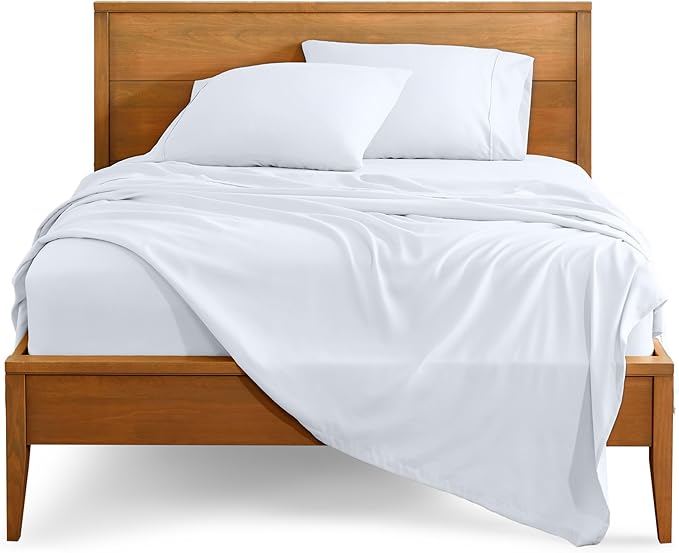 Bare Home Split Head Flex King Sheet Set - 1800 Ultra-Soft Microfiber Bed Sheets - Double Brushed - Deep Pockets - Easy Fit - 4 Piece Set - FlexTop King Bedding Sheets (Split Head Flex King, White)
